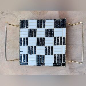 MCM Black and White Mosaic Trivet